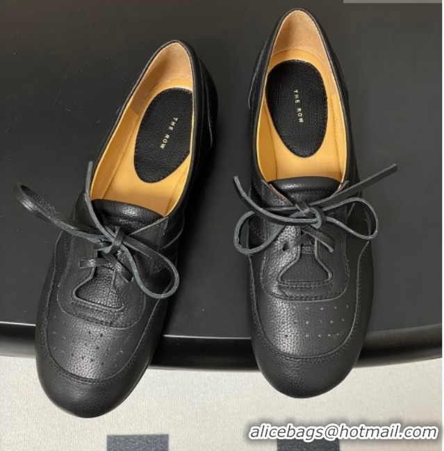 Top Grade The Row Leather Laced-up Sneakers TR120802 Black 2026