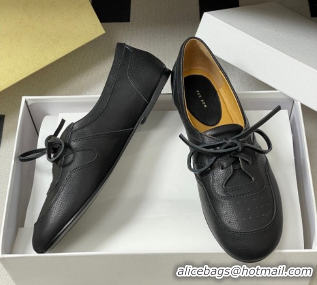 Top Grade The Row Leather Laced-up Sneakers TR120802 Black 2026