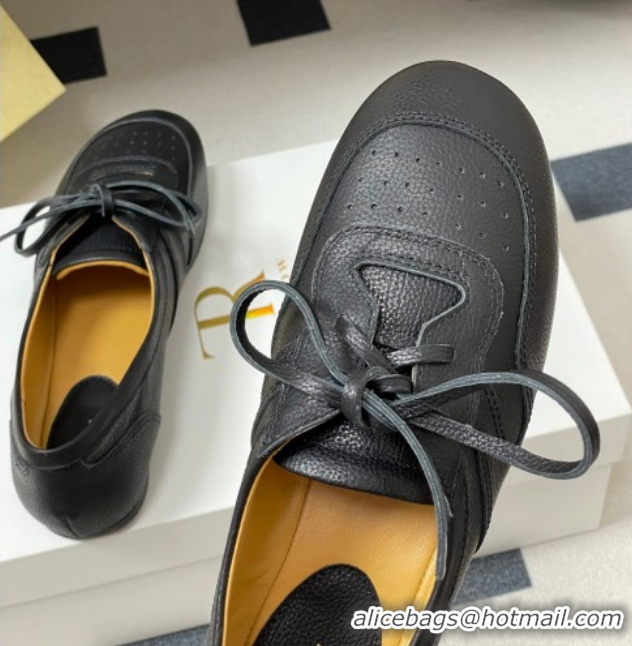 Top Grade The Row Leather Laced-up Sneakers TR120802 Black 2026