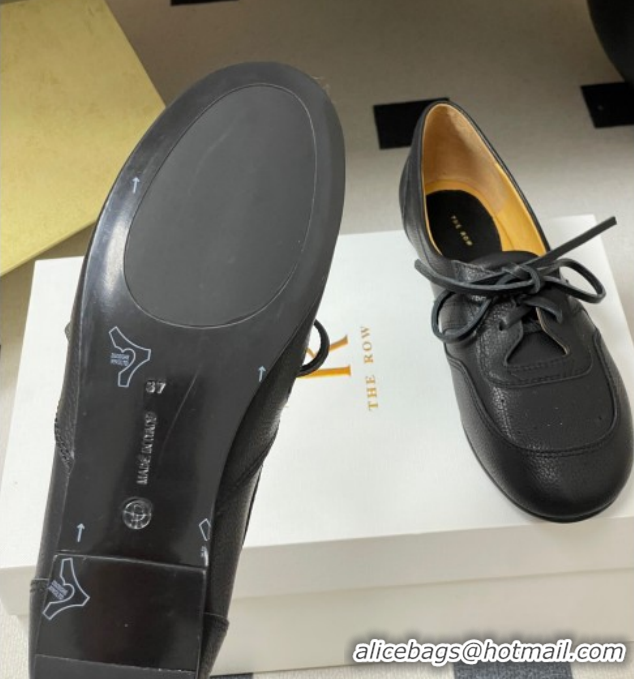 Top Grade The Row Leather Laced-up Sneakers TR120802 Black 2026