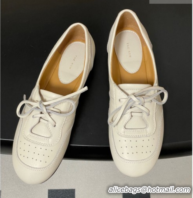 Good Quality The Row Leather Laced-up Sneakers TR120802 White 2026