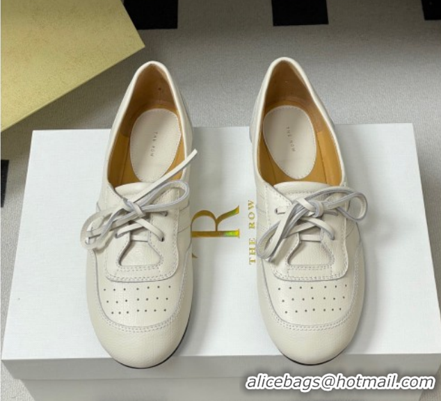 Good Quality The Row Leather Laced-up Sneakers TR120802 White 2026
