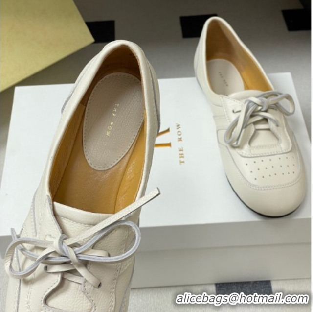 Good Quality The Row Leather Laced-up Sneakers TR120802 White 2026