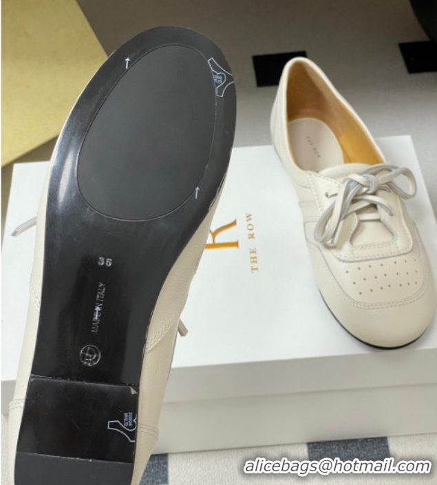 Good Quality The Row Leather Laced-up Sneakers TR120802 White 2026