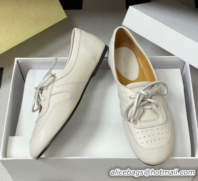 Good Quality The Row Leather Laced-up Sneakers TR120802 White 2026