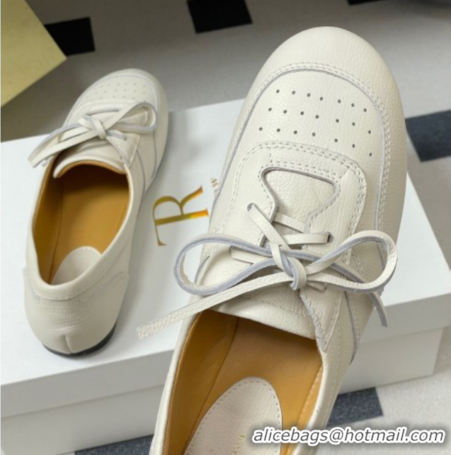Good Quality The Row Leather Laced-up Sneakers TR120802 White 2026