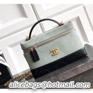 Low Price Chanel Vanity with Chain in Suede Calfskin & Shiny Lambskin AP5186 Haze Blue 2026