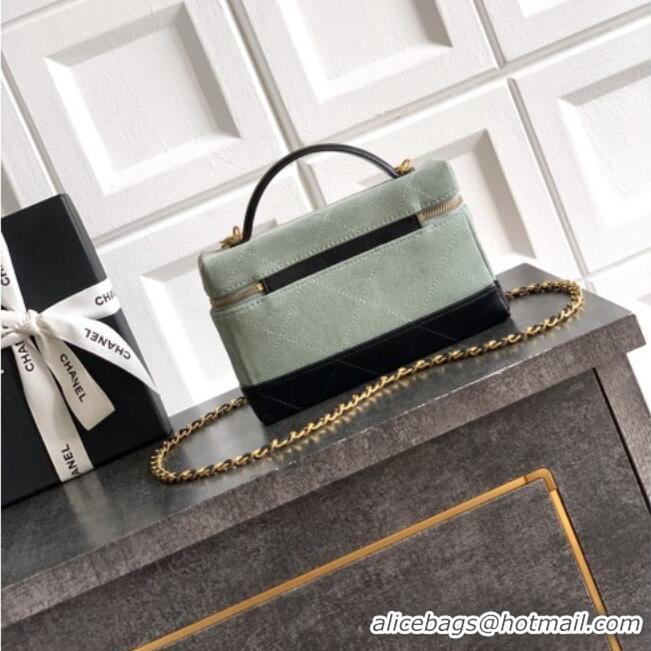 Low Price Chanel Vanity with Chain in Suede Calfskin & Shiny Lambskin AP5186 Haze Blue 2026