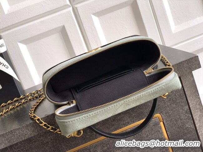 Low Price Chanel Vanity with Chain in Suede Calfskin & Shiny Lambskin AP5186 Haze Blue 2026