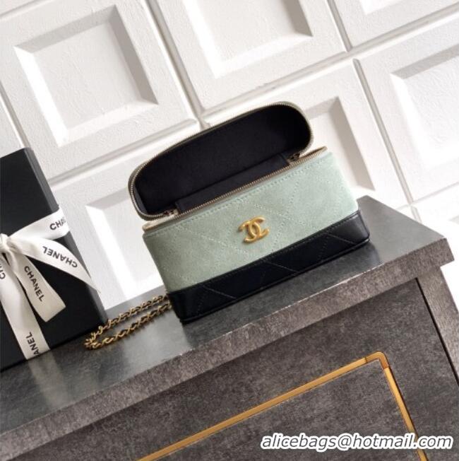 Low Price Chanel Vanity with Chain in Suede Calfskin & Shiny Lambskin AP5186 Haze Blue 2026