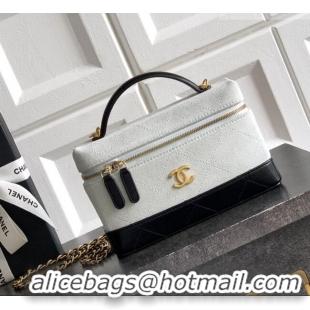 Low Cost Chanel Vanity with Chain in Suede Calfskin & Shiny Lambskin AP5186 Light Grey 2026
