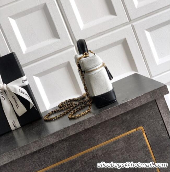 Low Cost Chanel Vanity with Chain in Suede Calfskin & Shiny Lambskin AP5186 Light Grey 2026