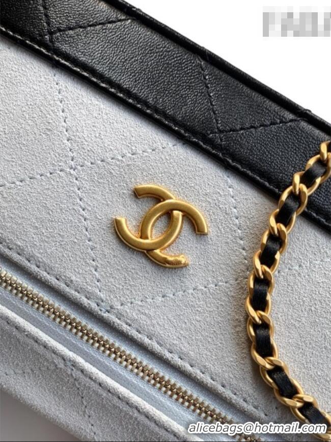 Low Cost Chanel Vanity with Chain in Suede Calfskin & Shiny Lambskin AP5186 Light Grey 2026