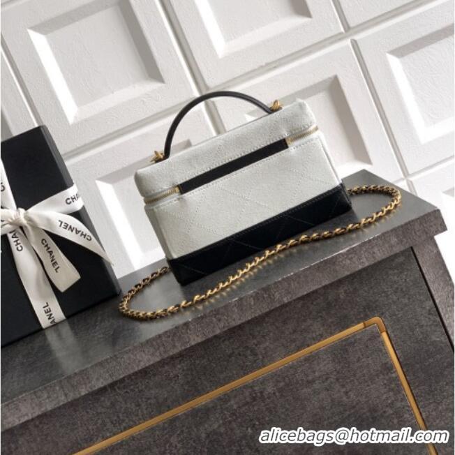 Low Cost Chanel Vanity with Chain in Suede Calfskin & Shiny Lambskin AP5186 Light Grey 2026