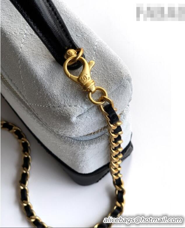 Low Cost Chanel Vanity with Chain in Suede Calfskin & Shiny Lambskin AP5186 Light Grey 2026