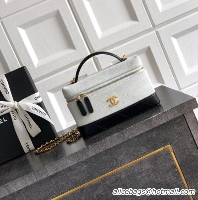 Low Cost Chanel Vanity with Chain in Suede Calfskin & Shiny Lambskin AP5186 Light Grey 2026