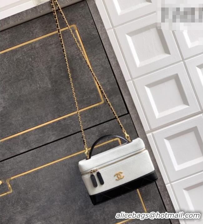 Low Cost Chanel Vanity with Chain in Suede Calfskin & Shiny Lambskin AP5186 Light Grey 2026