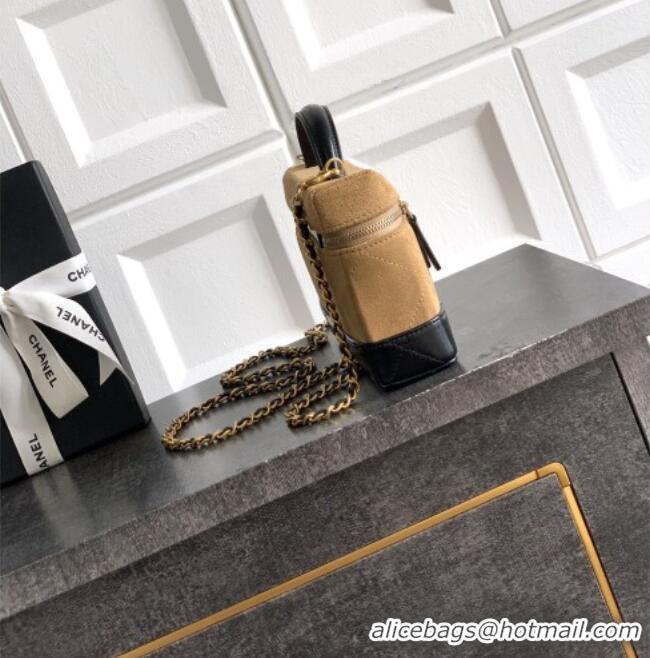 Big Discount Chanel Vanity with Chain in Suede Calfskin & Shiny Lambskin AP5186 Khaki Brown 2026
