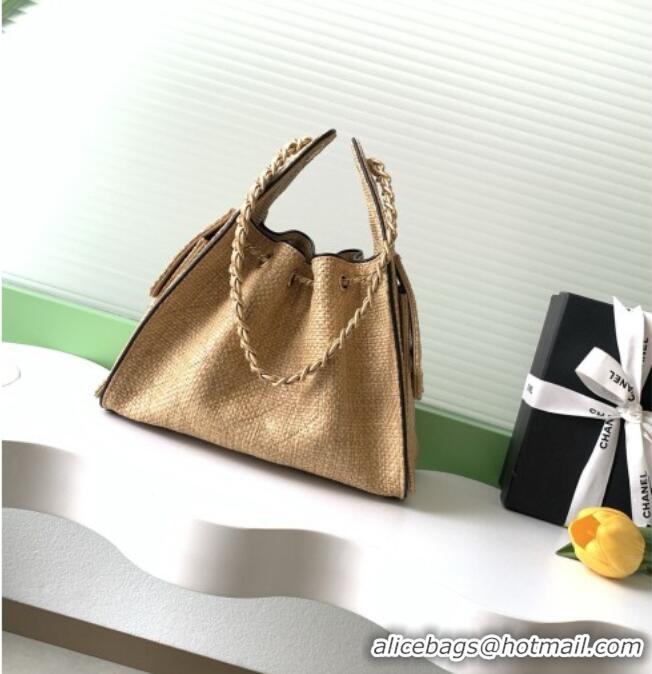 Inexpensive Chanel 25 Small Hobo Handbag in Braided Raffia AS5293 Beige 2026