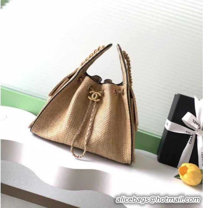 Inexpensive Chanel 25 Small Hobo Handbag in Braided Raffia AS5293 Beige 2026