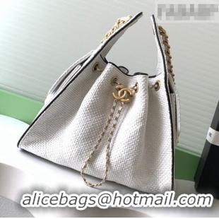 Top Grade Chanel 25 Small Hobo Handbag in Braided Raffia AS5293 White 2026