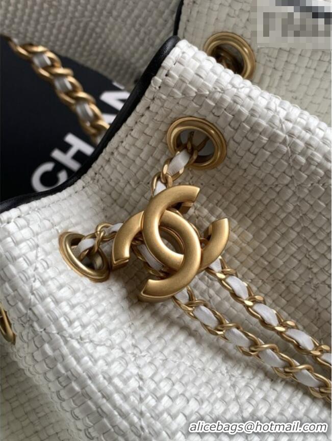 Top Grade Chanel 25 Small Hobo Handbag in Braided Raffia AS5293 White 2026