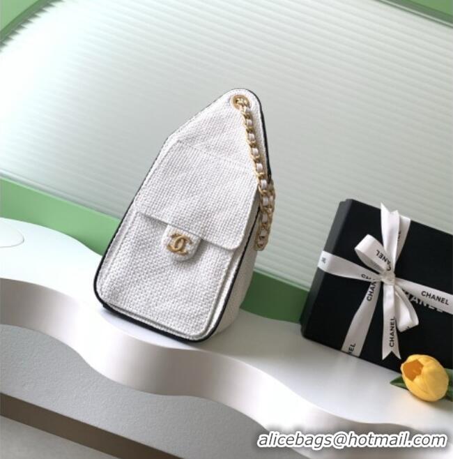 Top Grade Chanel 25 Small Hobo Handbag in Braided Raffia AS5293 White 2026