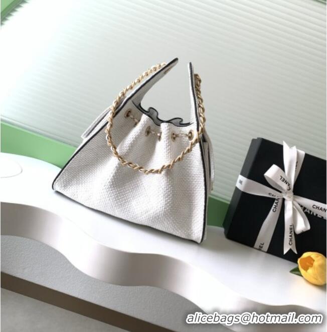 Top Grade Chanel 25 Small Hobo Handbag in Braided Raffia AS5293 White 2026