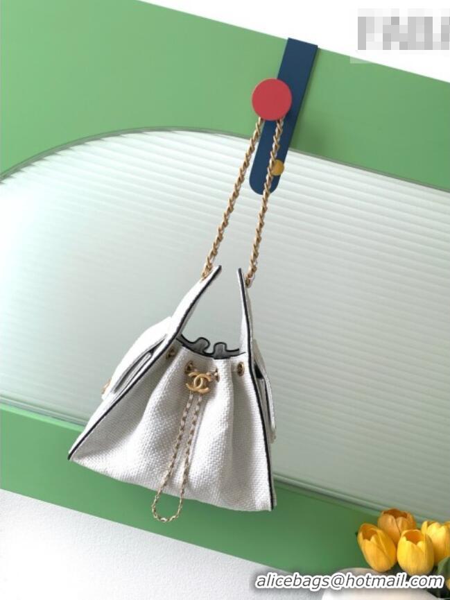 Top Grade Chanel 25 Small Hobo Handbag in Braided Raffia AS5293 White 2026