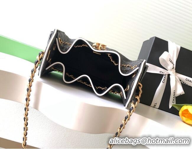 Luxury Discount Chanel 25 Mini Hobo Handbag in Braided Raffia AS5631 Black 2026