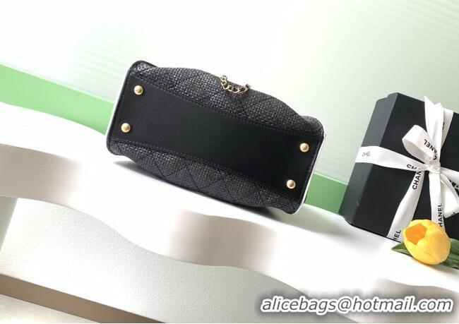 Luxury Discount Chanel 25 Mini Hobo Handbag in Braided Raffia AS5631 Black 2026