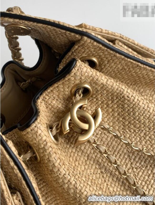 Luxury Cheap Chanel 25 Mini Hobo Handbag in Braided Raffia AS5631 Beige 2026