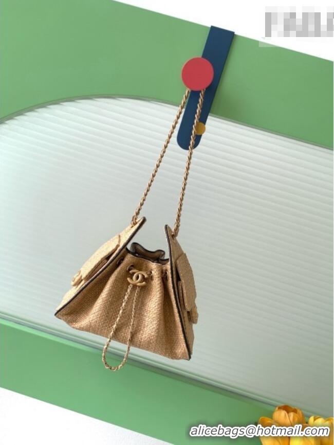 Luxury Cheap Chanel 25 Mini Hobo Handbag in Braided Raffia AS5631 Beige 2026