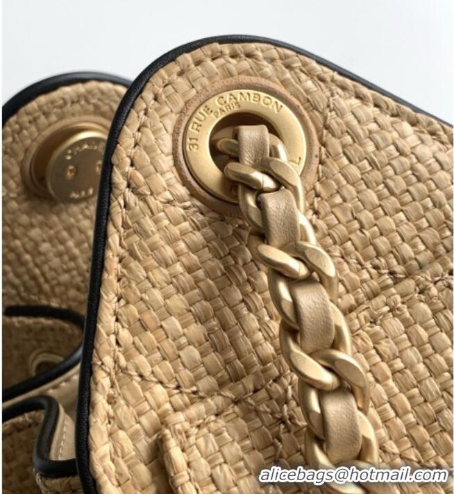 Luxury Cheap Chanel 25 Mini Hobo Handbag in Braided Raffia AS5631 Beige 2026