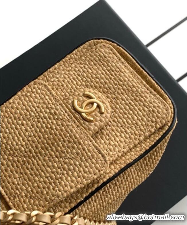 Luxury Cheap Chanel 25 Mini Hobo Handbag in Braided Raffia AS5631 Beige 2026