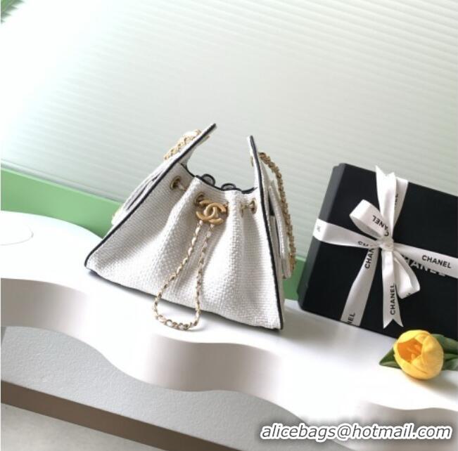 Best Product Chanel 25 Mini Hobo Handbag in Braided Raffia AS5631 White 2026