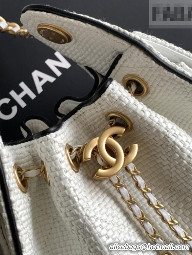 Best Product Chanel 25 Mini Hobo Handbag in Braided Raffia AS5631 White 2026