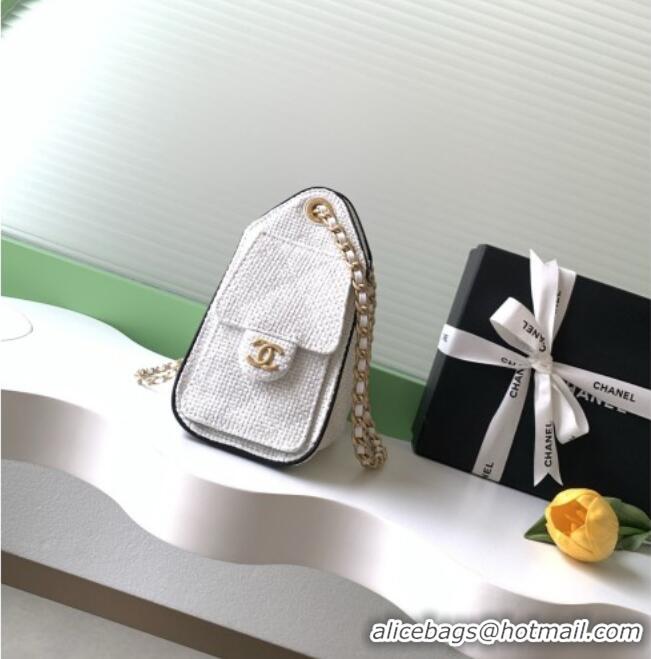 Best Product Chanel 25 Mini Hobo Handbag in Braided Raffia AS5631 White 2026