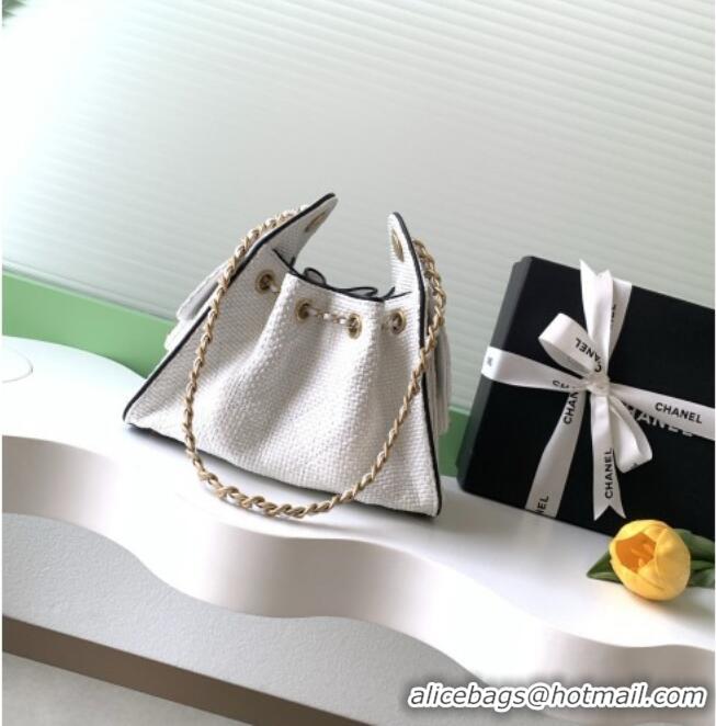 Best Product Chanel 25 Mini Hobo Handbag in Braided Raffia AS5631 White 2026