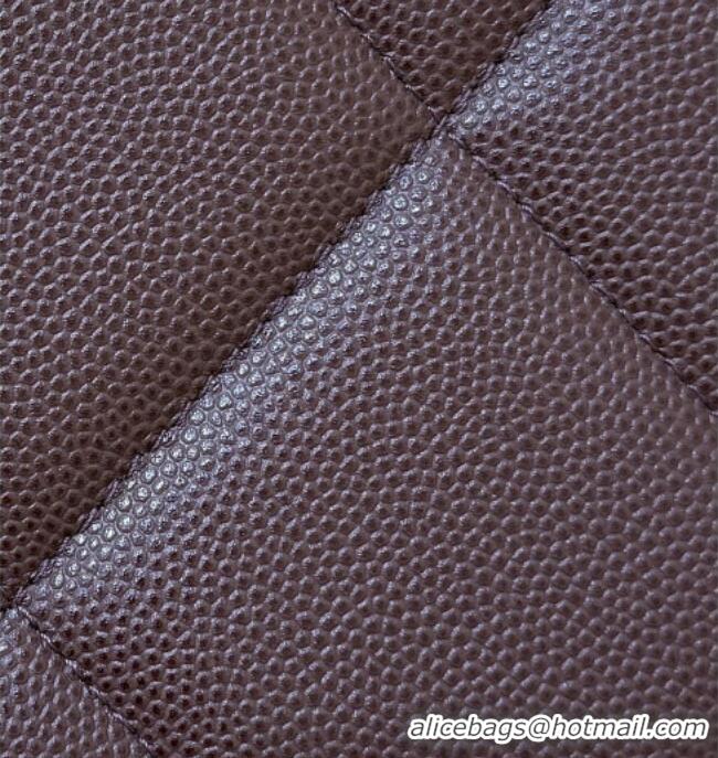 Luxury Discount Chanel Grained Shiny Calfskin Vanity Case with Top Handle AP4936 Reddish Brown 2026 Top Quality