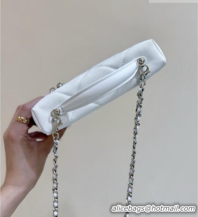 Luxury Cheap Chanel Grained Shiny Calfskin Vanity Case with Top Handle AP4936 White 2026 Top Quality
