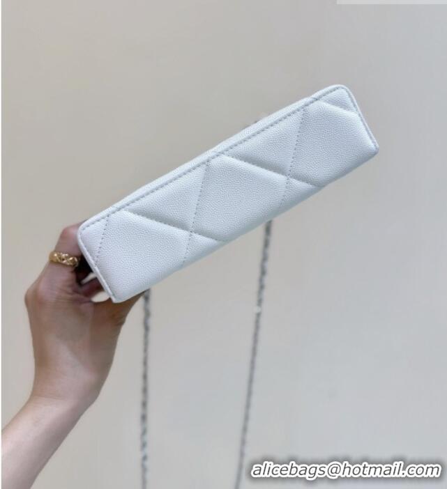 Luxury Cheap Chanel Grained Shiny Calfskin Vanity Case with Top Handle AP4936 White 2026 Top Quality