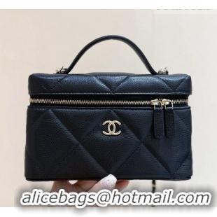 Luxury Cheap Chanel Grained Shiny Calfskin Vanity Case with Top Handle AP4936 Black 2026 Top Quality