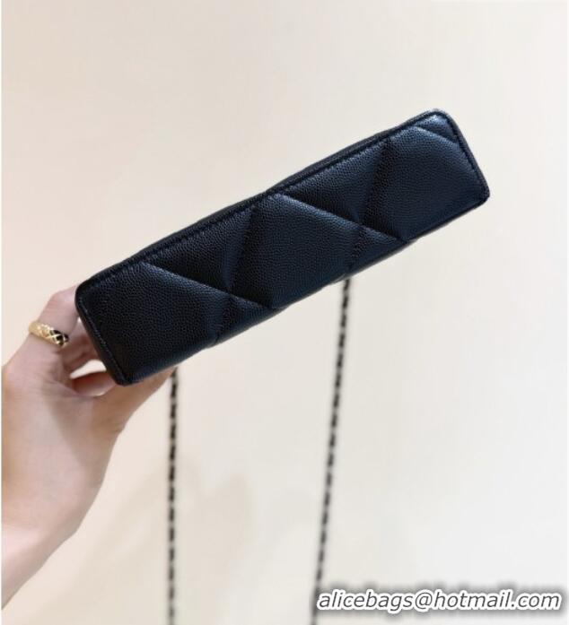 Luxury Cheap Chanel Grained Shiny Calfskin Vanity Case with Top Handle AP4936 Black 2026 Top Quality