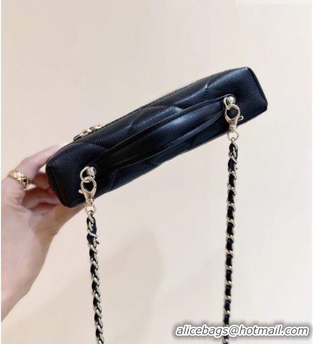 Luxury Cheap Chanel Grained Shiny Calfskin Vanity Case with Top Handle AP4936 Black 2026 Top Quality