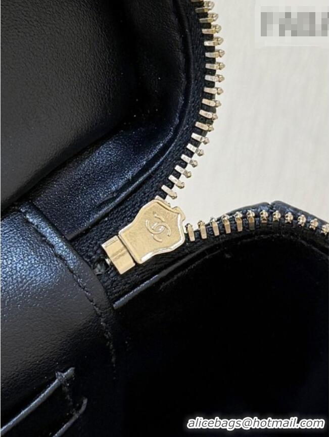 Luxury Cheap Chanel Grained Shiny Calfskin Vanity Case with Top Handle AP4936 Black 2026 Top Quality