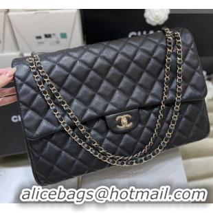 Market Sells Chanel XXL Maxi Classic Flap Bag in Grained Calfskin AS4461 Black 2024 Top Quality