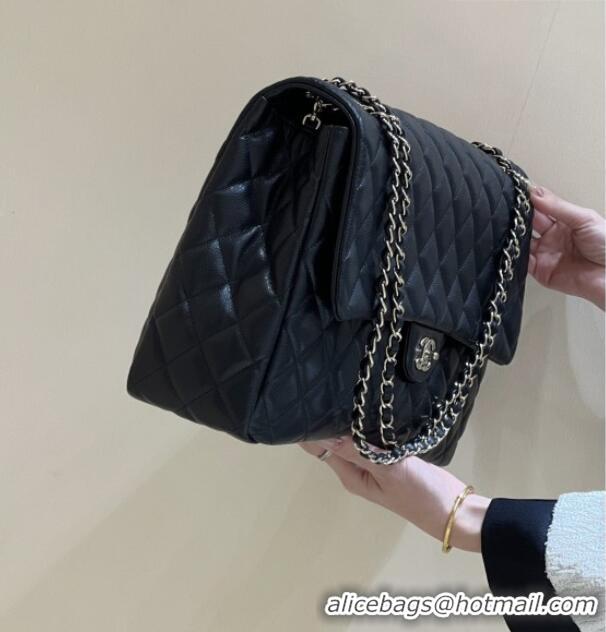 Market Sells Chanel XXL Maxi Classic Flap Bag in Grained Calfskin AS4461 Black 2024 Top Quality