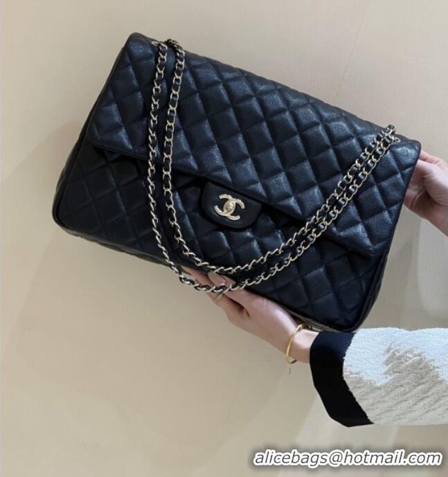Market Sells Chanel XXL Maxi Classic Flap Bag in Grained Calfskin AS4461 Black 2024 Top Quality