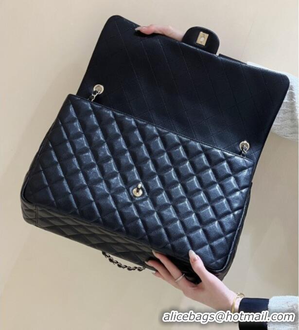 Market Sells Chanel XXL Maxi Classic Flap Bag in Grained Calfskin AS4461 Black 2024 Top Quality